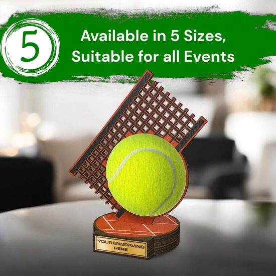 Grove Tennis Ball Real Wood Trophy