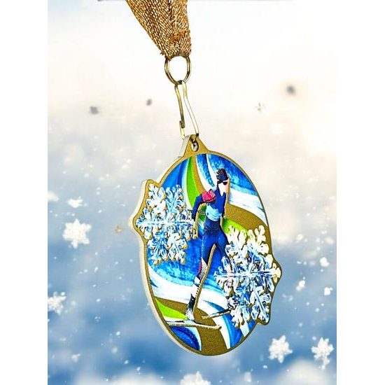 Aurum Stainless Steel Cross Country Ski Medal