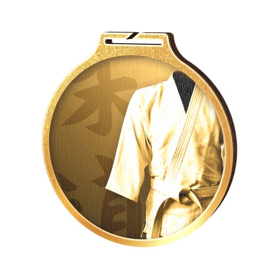 Habitat Classic Martial Arts Gold Eco Friendly Wooden Medal