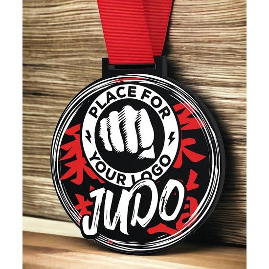 Giant Judo Black Acrylic Logo Medal