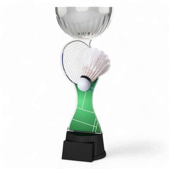 Montreal Badminton Racket and Shuttlecock Silver Cup Trophy