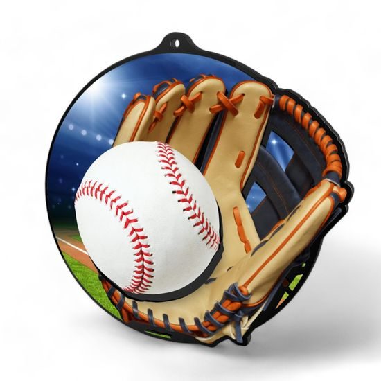 Rincon Colour Baseball Black Acrylic Medal