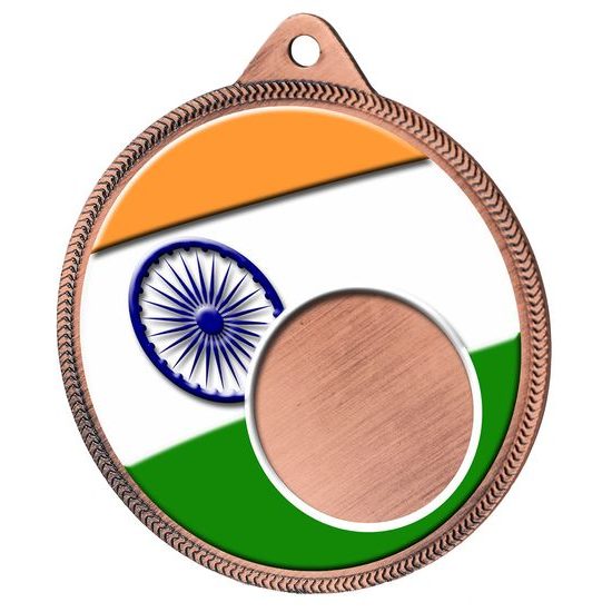 India Flag Logo Insert Bronze 3D Printed Medal