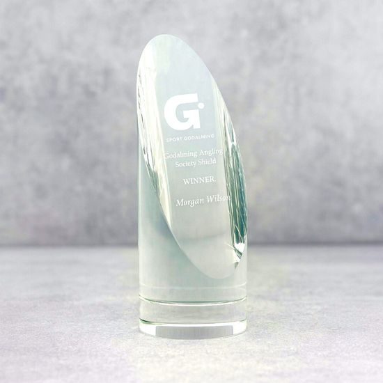 Galax Clear Crystal Engraved Wedge Award