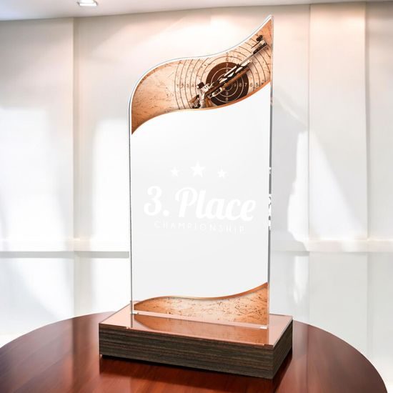 United Rifle Shooting Acrylic Wood Fusion Trophy