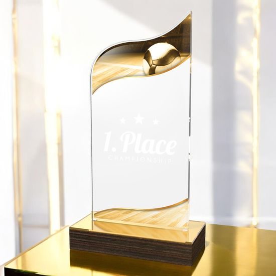 United Volleyball Acrylic Wood Fusion Trophy