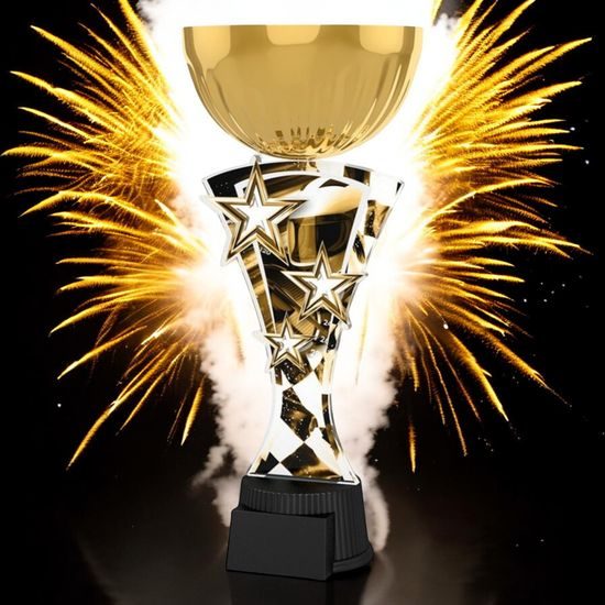 Triple Star Classic Motor Racing Gold Trophy Cup