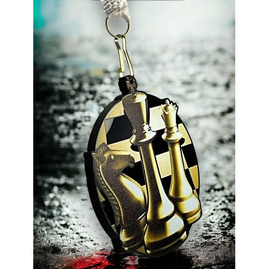 Rincon Classic Chess Black Acrylic Medal