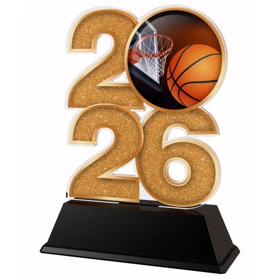 Basketball Year Trophy – Sports Award with Year Selection