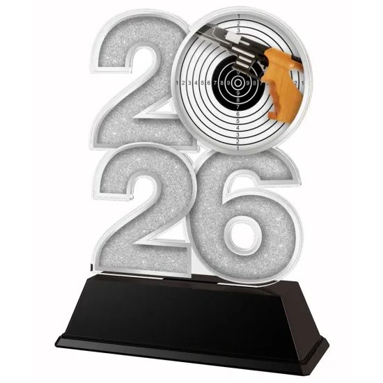 Pistol Shooting Year Trophy – Sports Award with Year Selection