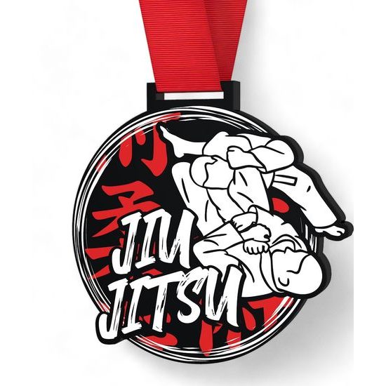 Giant Jiu Jitsu Black Acrylic Medal