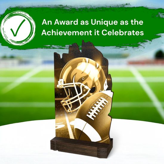 Shard Classic American Football Eco Friendly Wooden Trophy