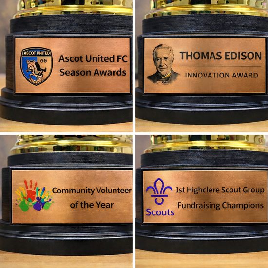 Custom Logo Printed Bronze Metal Trophy Plates
