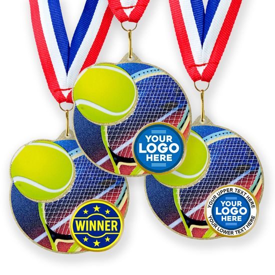 Aurum Tennis Stainless Steel Logo Insert Medal