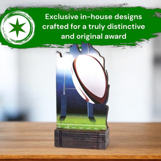 Shard Rugby Eco Friendly Wooden Trophy