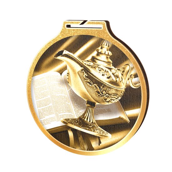 Habitat Classic Quiz Magic Lamp Gold Eco Friendly Wooden Medal