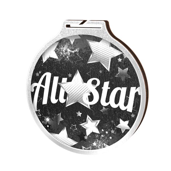 Habitat All Star Silver Eco Friendly Wooden Medal