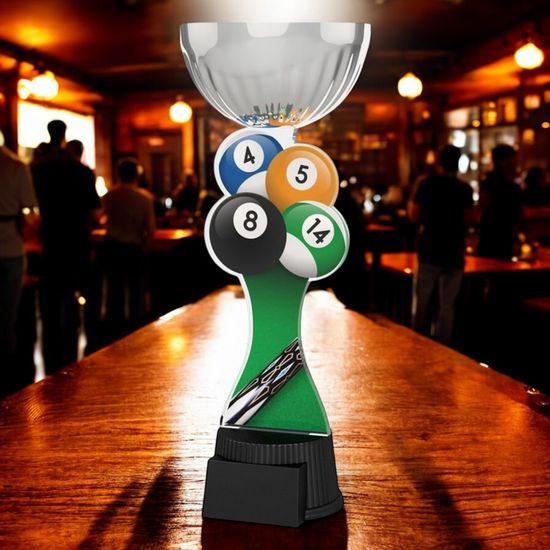 Montreal Pool Balls Silver Cup Trophy