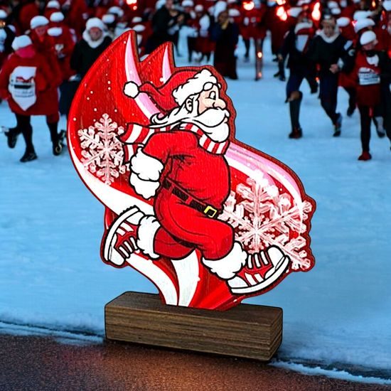 Sierra Santa Run Real Wood Trophy