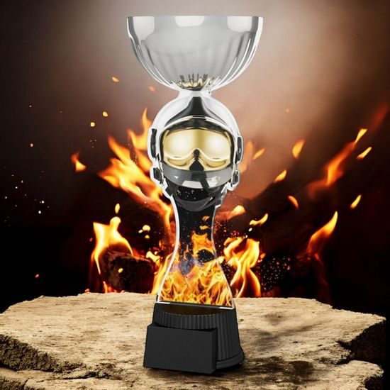 Montreal Firefighter Helmet and Mask Silver Cup Trophy