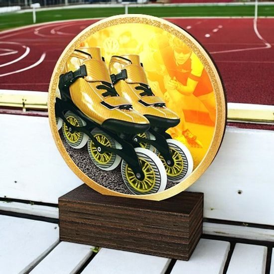 Holt Colour Inline Skating Real Wood Trophy