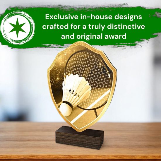 Arden Classic Badminton Real Wood Shield Trophy