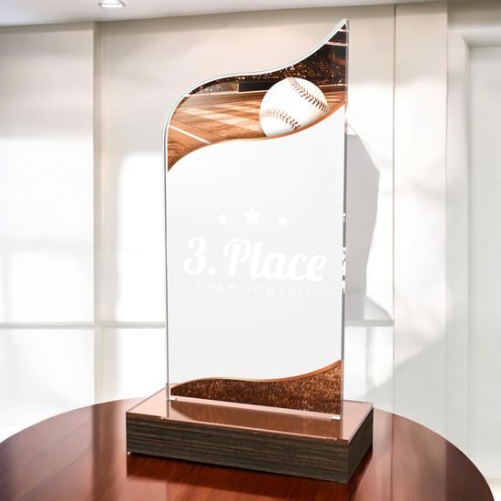 United Baseball Acrylic Wood Fusion Trophy