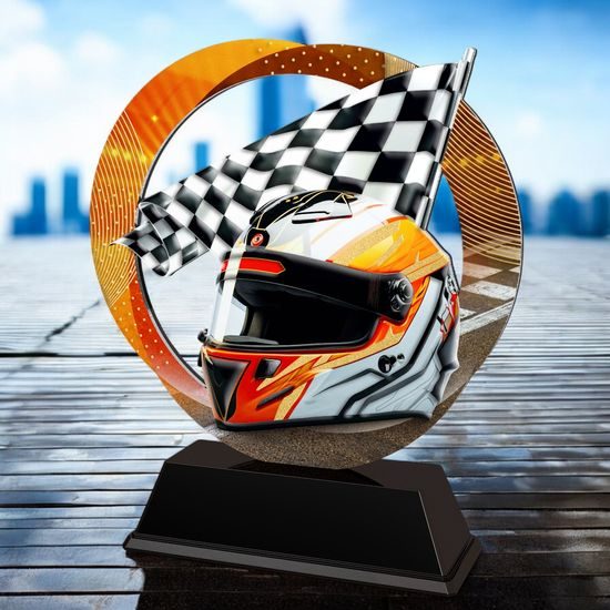 Onyx Stainless Steel Motor Racing Trophy