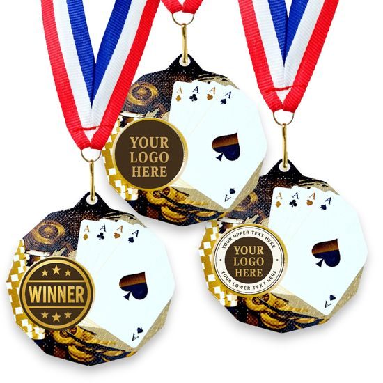 Dodeca Poker Stainless Steel Logo Insert Medal