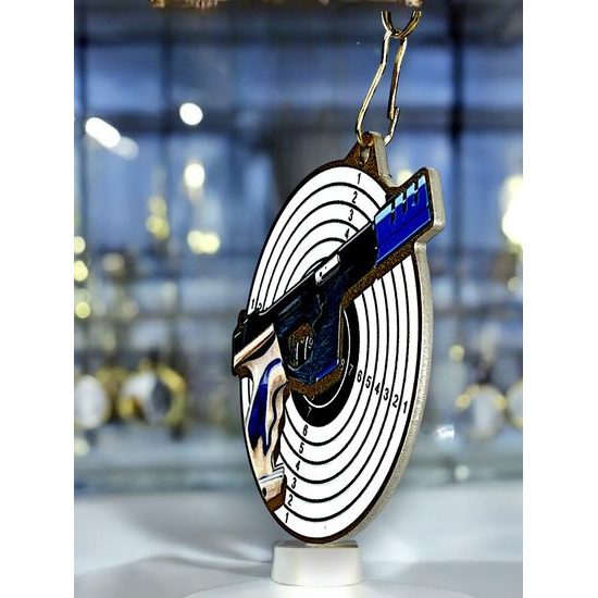 Aurum Pistol Shooting Stainless Steel Medal