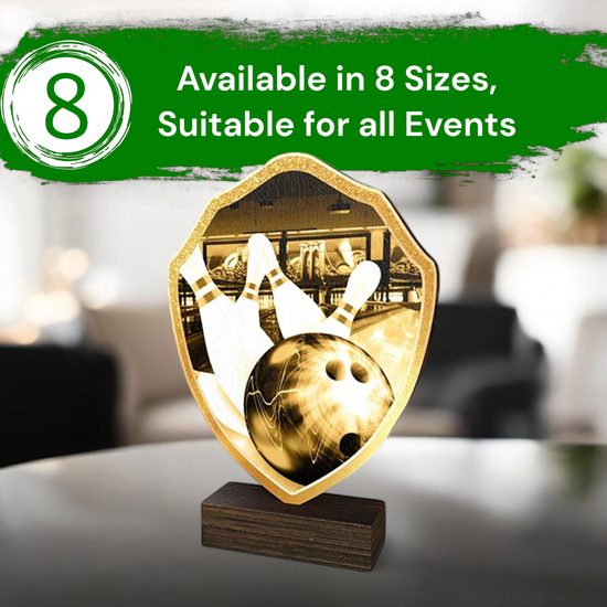 Arden Classic Tenpin Bowling Real Wood Shield Trophy