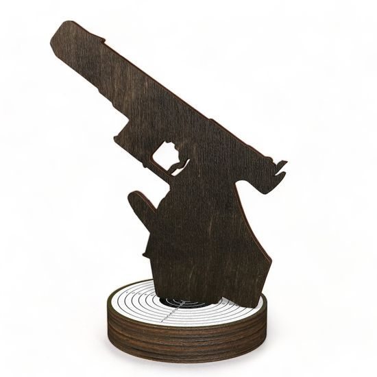 Grove Classic Pistol Shooting Real Wood Trophy