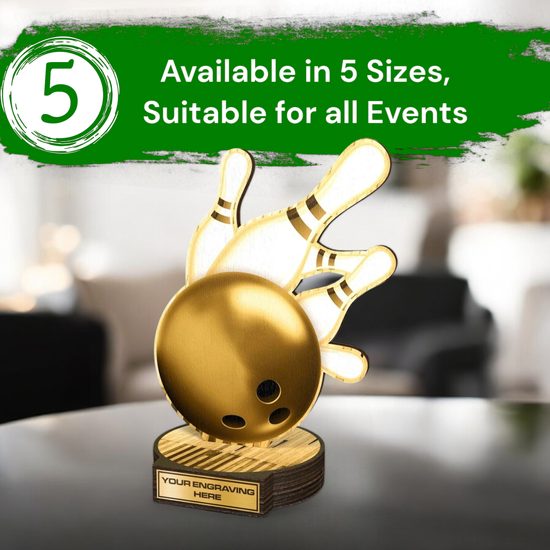 Grove Classic Tenpin Bowling Real Wood Trophy