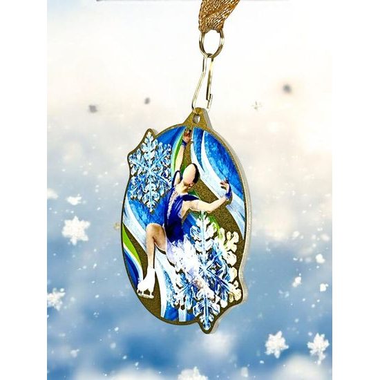 Aurum Ice Skating Figure Skater Stainless Steel Medal
