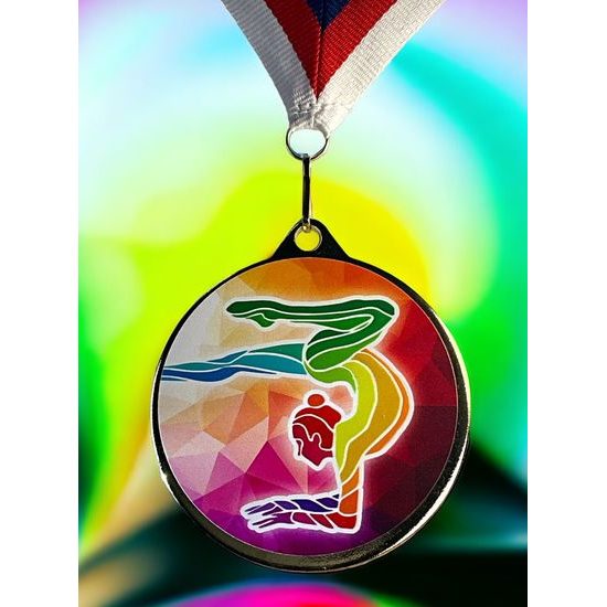 Hercules Texture Print Modern Female Gymmnastics Medal
