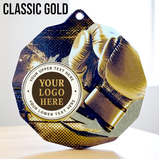 Dodeca Boxing Stainless Steel Logo Insert Medal