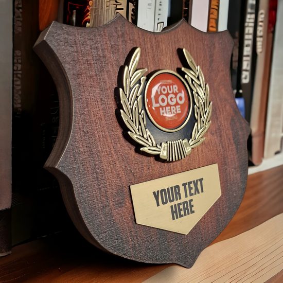 Heraldic Mahogany Birchwood Logo Insert Shield