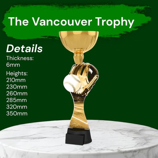 Vancouver Classic Baseball and Glove Gold Cup Trophy