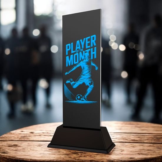 Shadowline Football Male Player of the Month Trophy – Stainless Steel Award