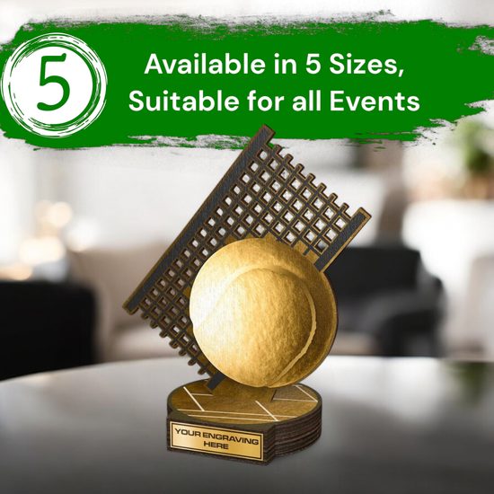 Grove Classic Tennis Ball Real Wood Trophy