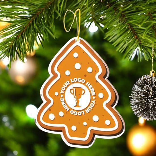 Gingerbread Logo Tree Custom Made Printed Bauble