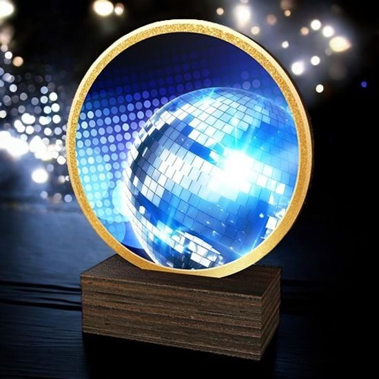 Holt Colour Disco Ball Real Wood Trophy