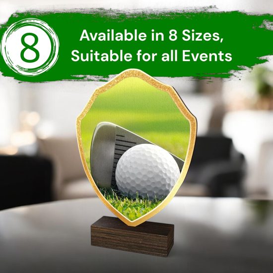 Arden Golf Real Wood Shield Trophy