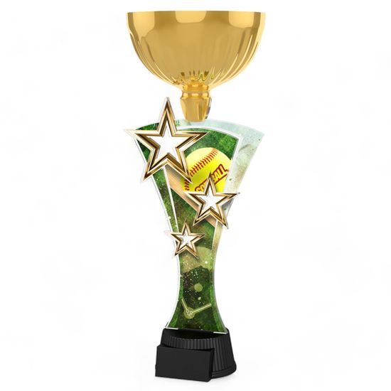 Triple Star Softball Gold Trophy Cup