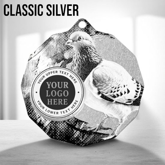 Dodeca Pigeon Racing Stainless Steel Logo Insert Medal