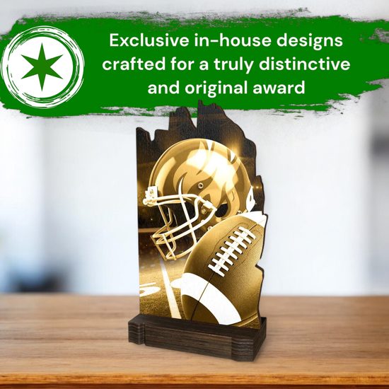 Shard Classic American Football Eco Friendly Wooden Trophy