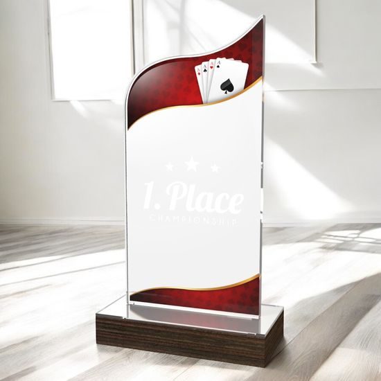 United Playing Cards Acrylic Wood Fusion Trophy