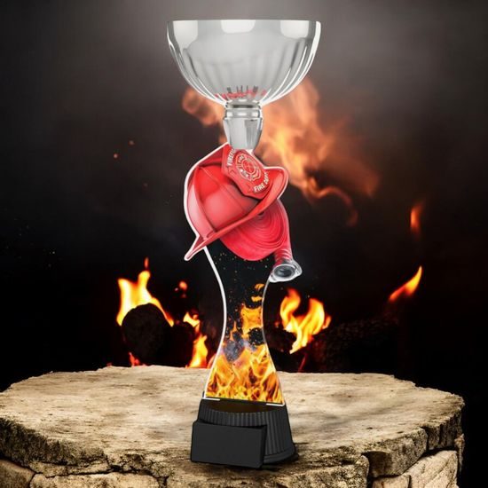 Montreal Firefighter Helmet and Hose Silver Cup Trophy