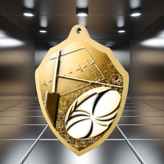 Molton Classic Rugby Stainless Steel Shield Medal