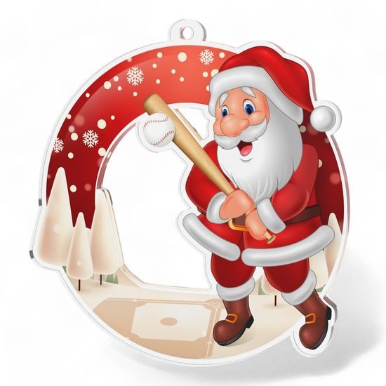 Snowy Father Christmas Baseball Medal
